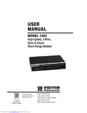 Patton electronics 1092 User Manual
