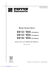 Patton Electronics 3012/V24, 3014/V24, 3018/V24 Installation And Operation Manual