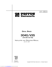 Patton electronics 3040/V35 Installation And Operation Manual
