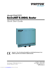 Patton electronics ENVIRONET EHA3201 Quick Start Manual
