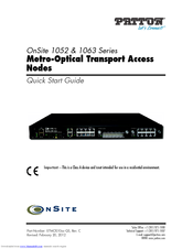 Patton electronics OnSite 1063 Series Quick Start Manual