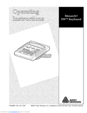 Paxar Monarch 939 Operating Instructions Manual