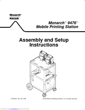 Paxar Mobile Printing Station Monarch 9476 Assembly And Setup Instructions