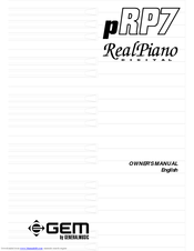 Generalmusic RealPiano pRP 7 Owner's Manual