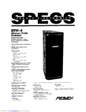 Peavey SPECS DTH-4 Specifications