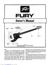 Peavey Fury Owner's Manual