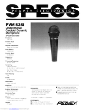 Peavey PVM 535i Specification Sheet