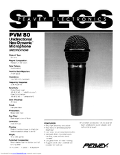 Peavey PVM 80 Specification Sheet
