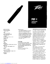 Peavey PVR-1 Specifications