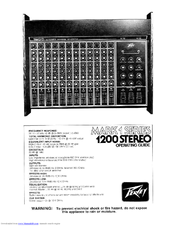 Peavey SheffieldPro 1200 Operating Manual