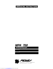 Peavey MPA 700 Operating Instructions Manual
