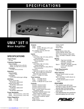 Peavey UMA 35 T ll Specifications