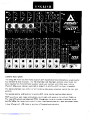 Peavey Unity Series 300 Operating Manual