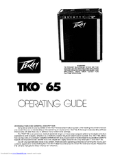 Peavey TKO 65 Operating Manual