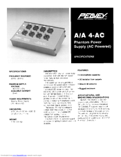 Peavey A/A 4-AC Specification Sheet