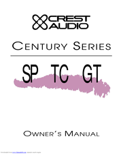 Crest Audio SP Owner's Manual