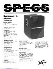 Peavey Subcompact 15 Specification Sheet
