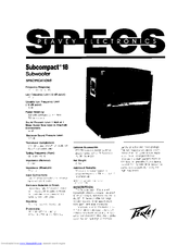 Peavey Subcompact 18 Specification Sheet