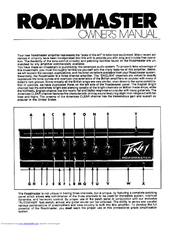 Peavey Roadmaster Owner's Manual