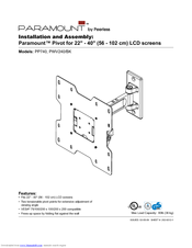 PEERLESS PARAMOUNT PWV240/BK Installation And Assembly Manual