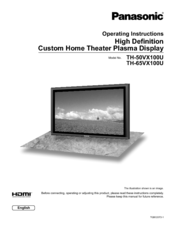 Panasonic TH-65VX100U Operating Instructions Manual
