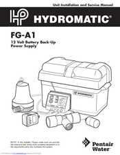 Pentair HYDROMATIC FG-A1 Installation And Service Manual