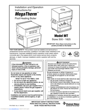 Pentair MegaTherm MT 1200 Installation And Operation Instructions Manual