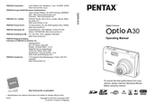 Pentax 19211 - Optio A30 10MP Digital Camera Operating Manual