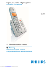 Philips SE245 User Manual