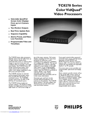 Philips VidQuad Color Video Processors TC8278 Specifications