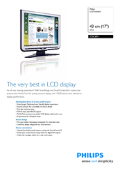 Philips 170C8FS Specification Sheet