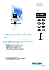 Philips Brilliance 170P6ES Specification Sheet