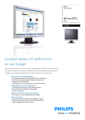 Philips 170S8FS Specification Sheet