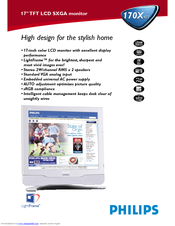 Philips 170X4FS Specification Sheet