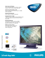 Philips 180B2S74 Specification Sheet