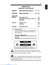Philips MB4010T001 Operating Instructions Manual