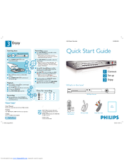 Philips DVDR3390 Quick Start Manual