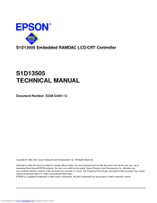 Epson S1D13505 Technical Manual