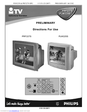 Philips PRF227S, PLW225S Preliminary Directions For Use