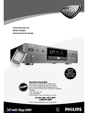 Philips DVDR1500 Instructions For Use Manual