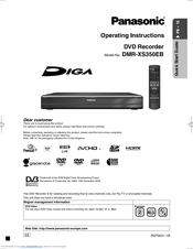 Panasonic DIGA DMR-XS350EB Operating Instructions Manual