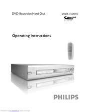 Philips DVDR 725H/05 Operating Instructions Manual