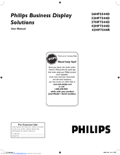 Philips 32-LCD HDTV MONITOR COMMERCIAL FLAT HDTV 32HF7544D-27B - Hook Up Guide User Manual