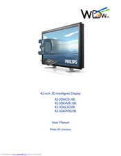 Philips 42-inch 3D-Intelligent Display 42-3D6W02/00 User Manual