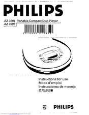 Philips AZ 7594 Instructions For Use Manual