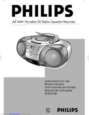 Philips AZ 2000 Instructions For Use Manual