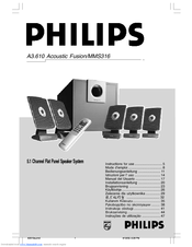 Philips MMS316 Acoustic Fusion Instructions For Use Manual