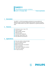 Philips SA5211 Product Specification