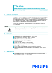 Philips TZA3046 Product Data Sheet