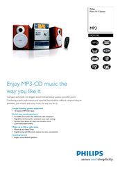 Philips MCM190/21 Specification Sheet